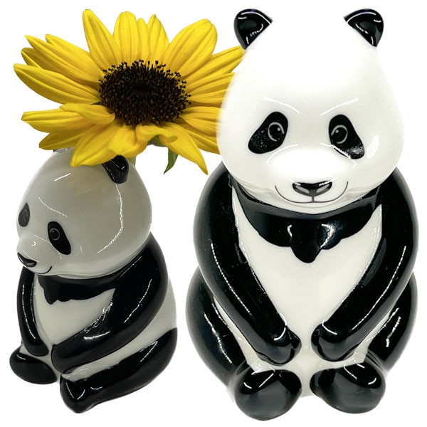 セトクラフトフラワー&ペンスタンドパンダ ｜花瓶,花立て,ペン,ペン