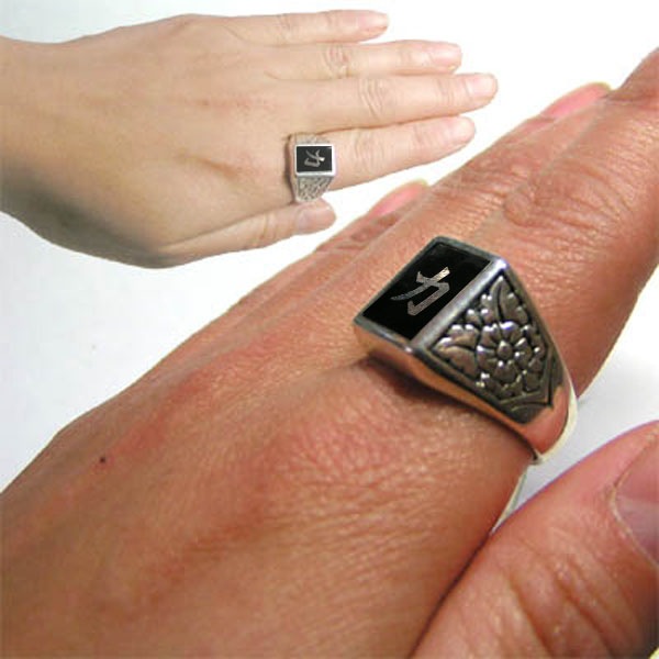 オニキス漢字リング【力】シルバー925 【KP】 ネコポス便なら【送料