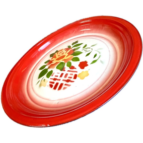 双喜ホーロートレー丸型40cm大 【送料無料】（沖縄1000）|食器,中国