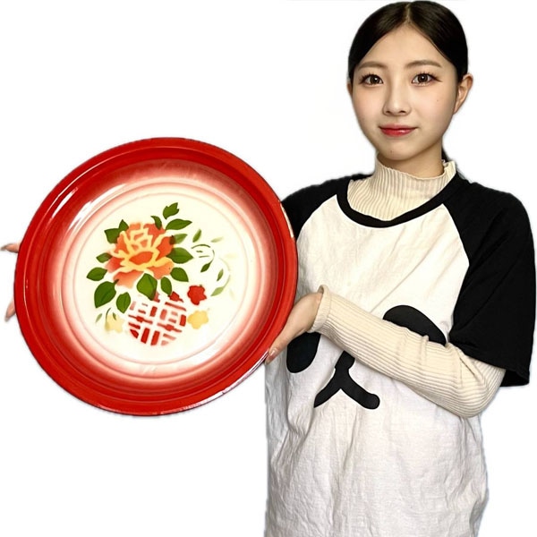 双喜ホーロートレー丸型40cm大 【送料無料】（沖縄1000）|食器,中国