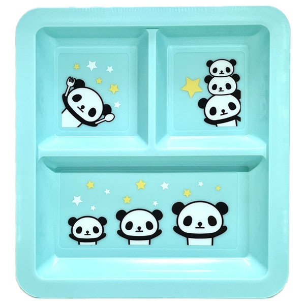 パンダキッズプラトレー 水色 (JM002C)（お盆）| 子供用,キッズ,長方形
