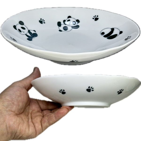 美濃焼にこにこパンダ60楕円皿（陶器製） ｜皿,陶磁器,食器,ぱんだ