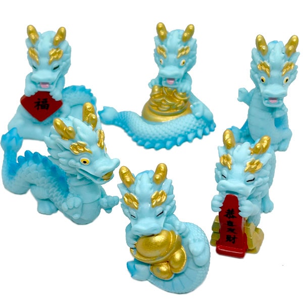 龍置物（水色）｜竜,ドラゴン,りゅう,開運,風水,グッズ・玩具,中国