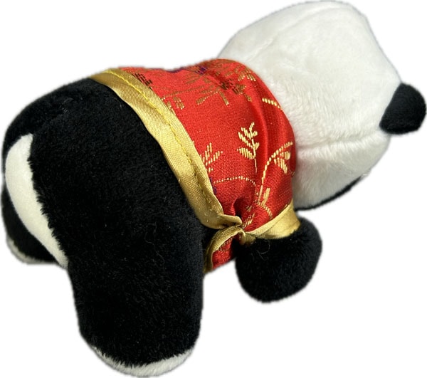 おすわりぬい服10〜14㎝ チャイナパンダ ワイン 赤 黄色タッセル変更