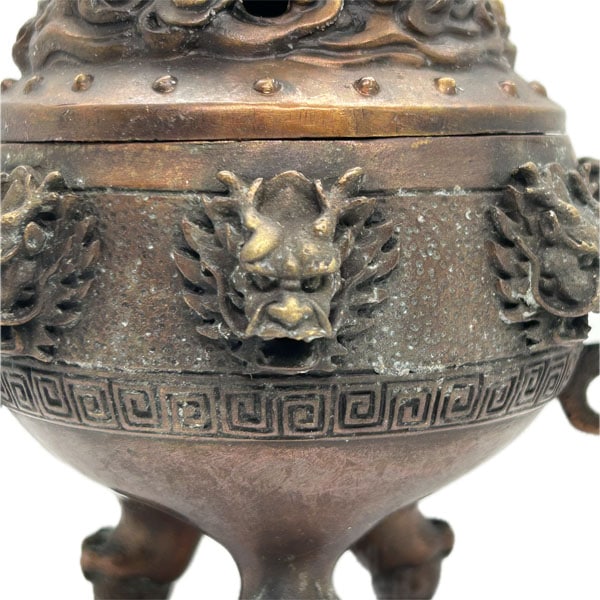 銅香炉 銅龍置物 銅薫製香炉飾り 工芸品 高岡銅器 香炉 | 雨龍 | 銅 | 喜泉堂