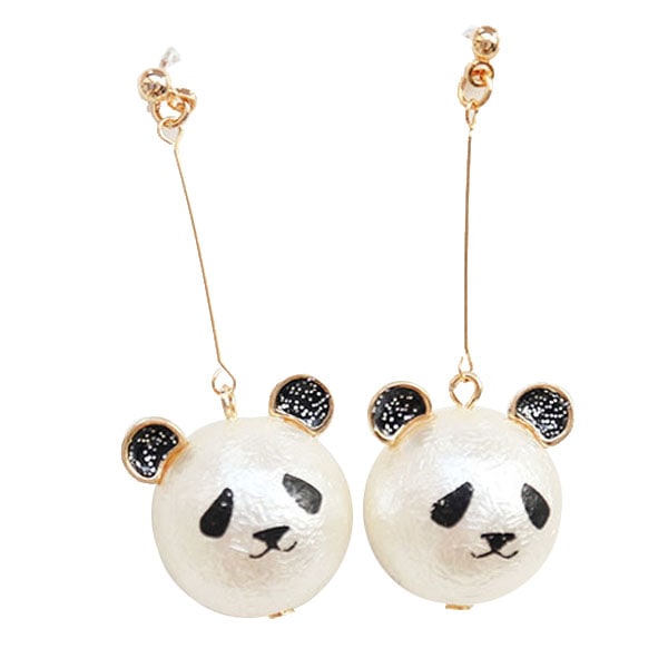 パールパンダピアス ネコポス便なら【送料無料】｜ぱんだグッズ,樹脂