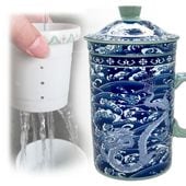 茶漉し 付き マグカップ 双龍|龍,竜,双龍,ダブルドラゴン,茶器,茶,こし,中国茶,テーブルウェア,置き物,中国,中華街,アジアン,レトロ,雑貨,ノスタルジック,昭和,お土産,ギフト,誕生日,プレゼント