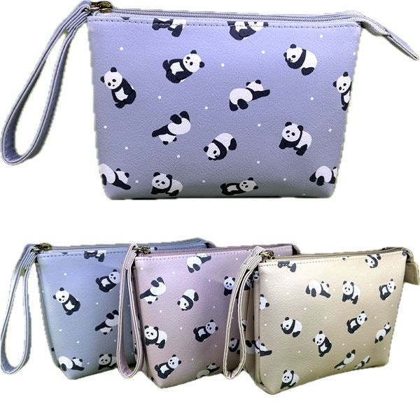 総柄パンダダブルポーチ【ネコポス便可】｜パンダ,ポーチ,小物入れ