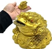 【金・財・商売・子宝・安産】三脚蛙・銭蛙⭐️ゴールド・レッド・ガーデン入りルチル 金財商売子宝安産三脚蛙銭蛙ゴールドレッドガーデン入りルチル 風水カエル