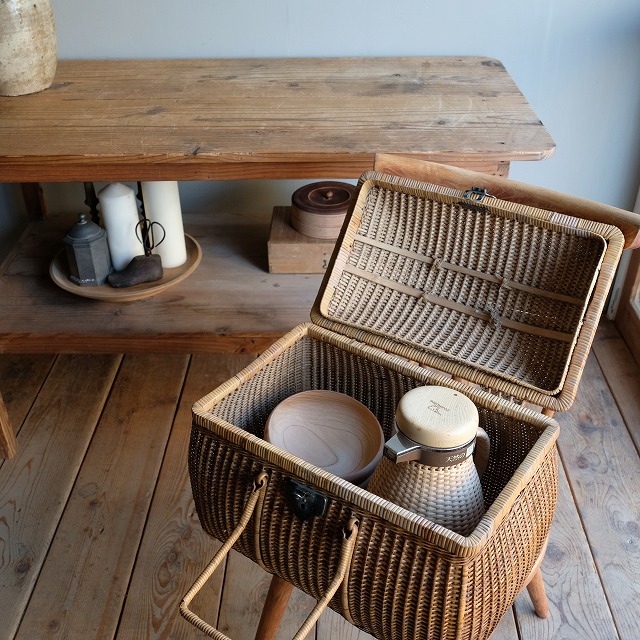 籐の大正バスケット 煎茶籠｜古雑貨,籠 バスケット｜古家具