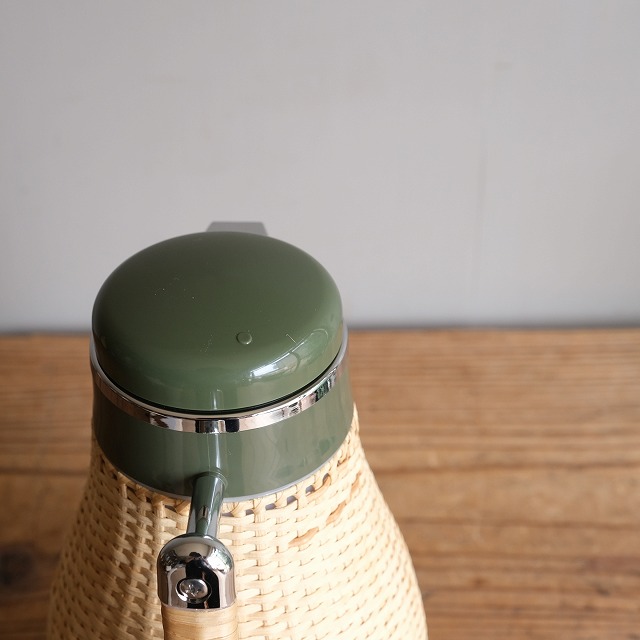 ヴィンテージ 籐編 RATTAN POT ラタン ピクニックポット 魔法瓶 象印エアーポット 天然の籐を使用 ラタンポット 魔法瓶 2.2ℓ