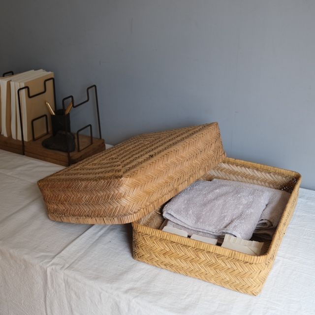 竹行李 （幅40cm）｜古雑貨,籠 バスケット｜古家具・アンティーク