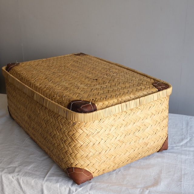 革当て竹行李 （幅60cm） | 古雑貨,籠 バスケット | R-select