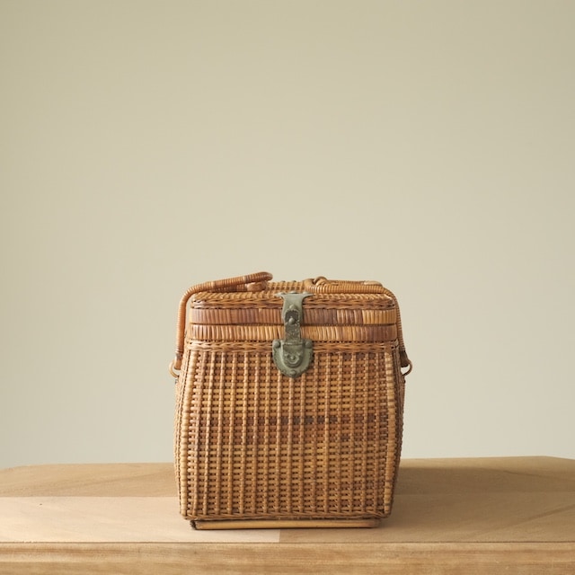 煎茶籠　籐カゴ　アンティーク　ラタン　バスケット　美品 籐の大正バスケット 煎茶籠 | 古雑貨,籠 バスケット | R-select