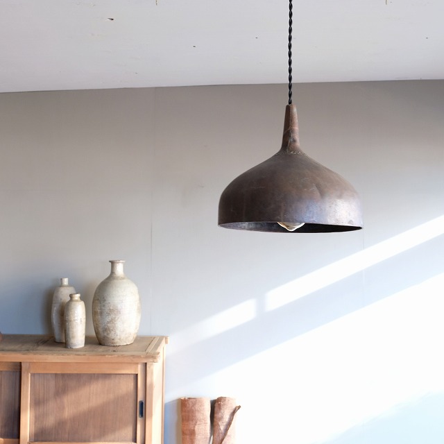 古い銅漏斗ペンダントライト　カフェ什器　古い小さいろうと　アンティークろうと 銅の漏斗 ペンダントライト | 照明・ライト,ペンダントライト