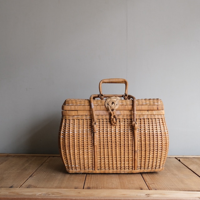 ORIENT アンティーク 古い大正バスケット 煎茶籠　籐カゴ ラタン ORIENT アンティーク 古い大正バスケット 煎茶籠籐カゴ ラタン