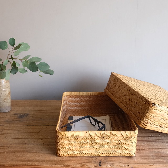 竹細工　つづら籠・行李 竹籠 柳行李 竹行李 古民具 かご つづら 収納 昭和レトロ