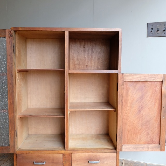 アシンメトリーキャビネット ダイヤガラス | 古家具,棚類 | R-select