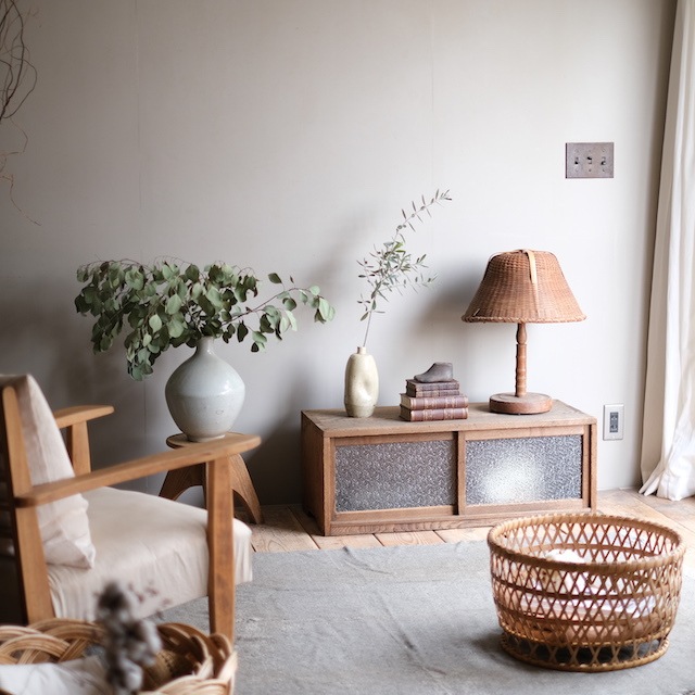 ローキャビネット ダイヤガラス | 古家具,棚類 | R-select