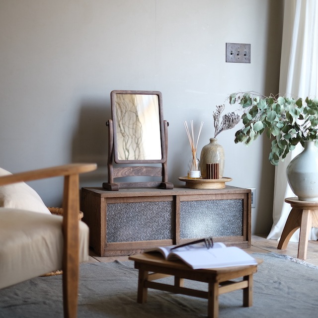 ローキャビネット ダイヤガラス | 古家具,棚類 | R-select