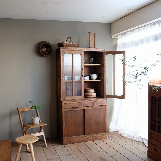 レトロ食器棚 アーチ型扉キャビネット 重ね式食器棚 | 古家具,棚類 | R-select