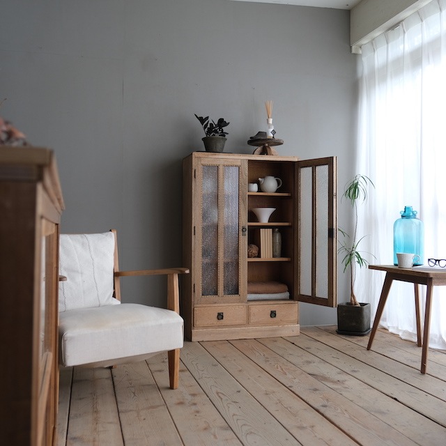 キャビネット ダイヤガラス | 古家具,棚類 | R-select