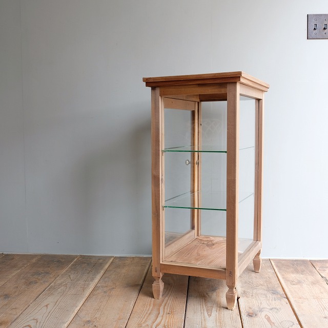 アンティーク　希少　ガラスケース　銅枠　面取り　5面　足　木製　総重量5.2㎏ 木枠のガラスケース 足付き | 古家具,ガラスケース・ショーケース | R
