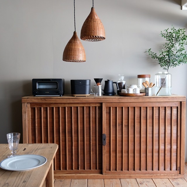 収納棚 縦桟板戸｜古家具,棚類｜古家具・アンティーク家具 R-select