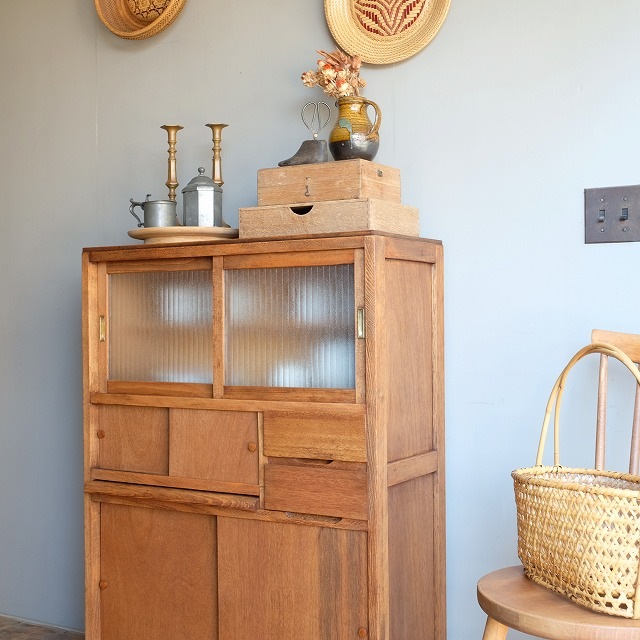 食器棚 銀モールガラス | 古家具,棚類 | R-select