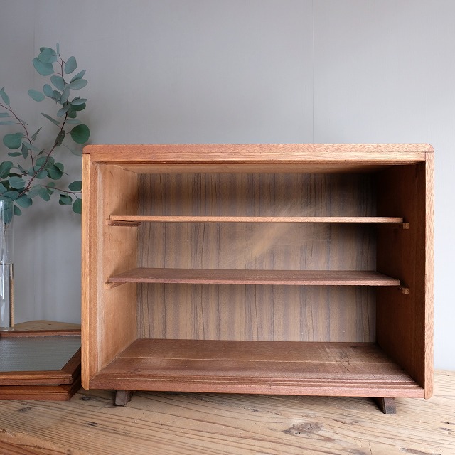 食器棚モールガラス戸棚キャビネットアンティーク家具昭和レトロ古道具