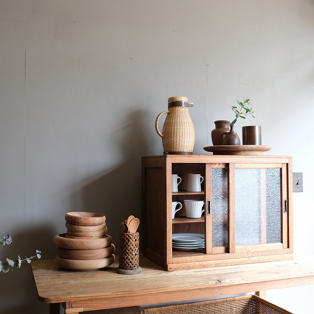 ローキャビネット ダイヤガラス | 古家具,棚類 | R-select