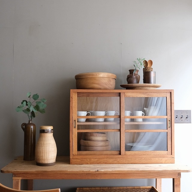 ローキャビネット モールガラス×クリアガラス | 古家具,棚類 | R-select