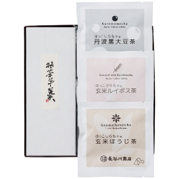 菓心谷常 絹ごし羊羹(抹茶)1本・お茶3種セット