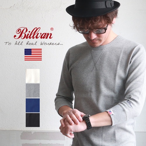 アメカジ Tシャツ Billvan ワッフル フィットスタイル 7分袖ｔシャツ アメカジ パックシリーズ メンズ アメカジ T Shirt ブギースタイル