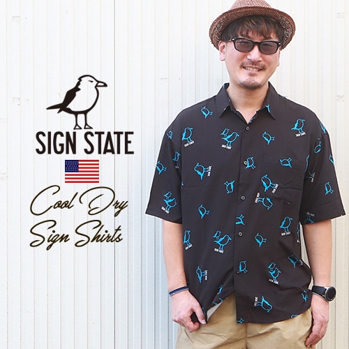 SIGN STATE・CoolGulls接触冷感・総柄シャツ・アロハシャツ