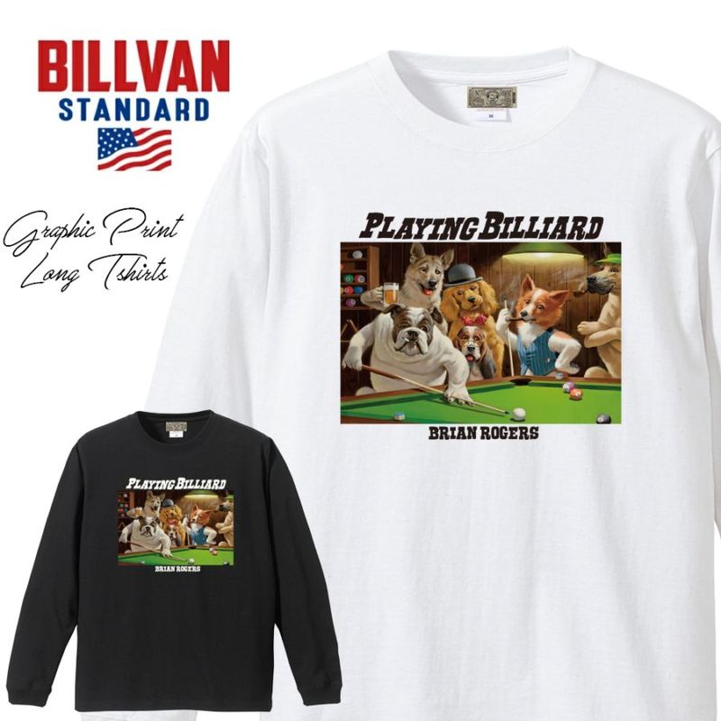 BILLVAN ����������� PLAYING BILLIARD DOG ����T����� �ӥ�Х� ����T ���ᥫ��