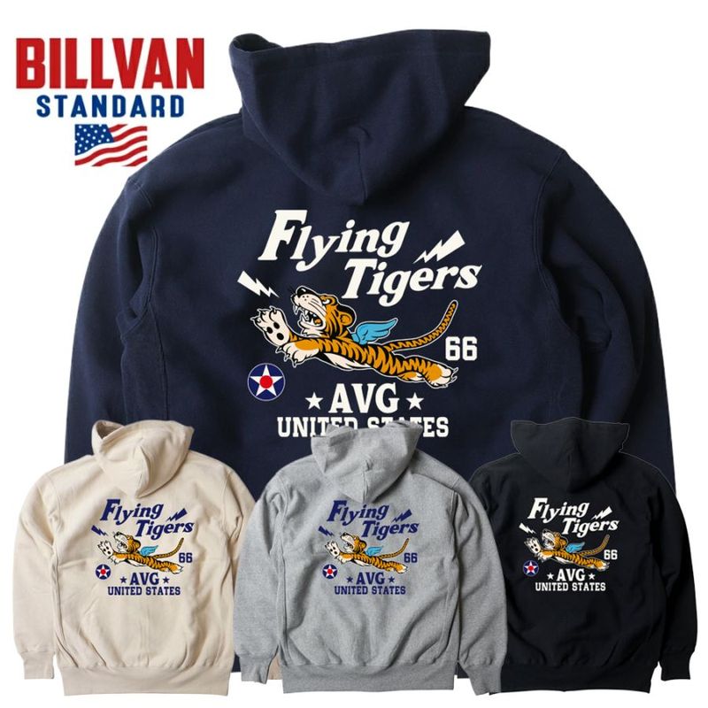 ��SALE�ۡ���ʪ���ꥢ��󥹡�BILLVAN �ߥ꥿�꡼ FLYING TIGERS ΢���ӥإӡ��������å� ZIP�ѡ����� �ӥ�Х� ���ᥫ��