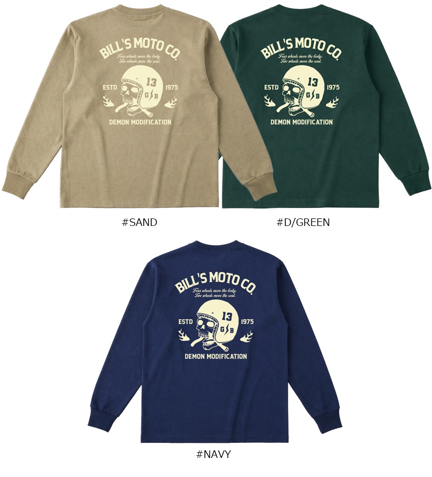 BILLVAN Ķ�إӡ����������� BILL��S MOTO ������إ��å� USA���åȥ� ����T����� ���ᥫ��
