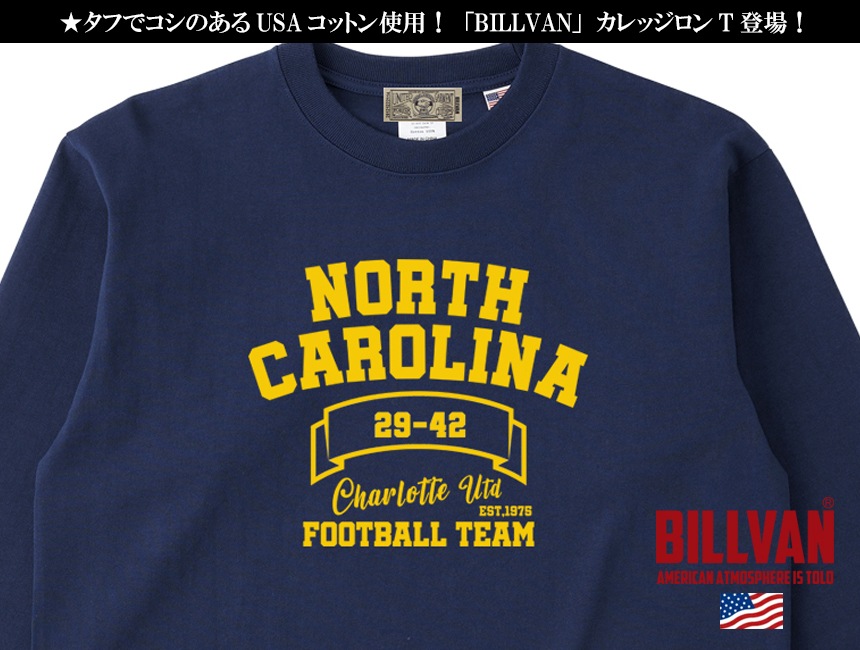 BILLVAN Ķ�إӡ����������� NORTH CAROLINA USA���åȥ� ����T����� ���ᥫ��