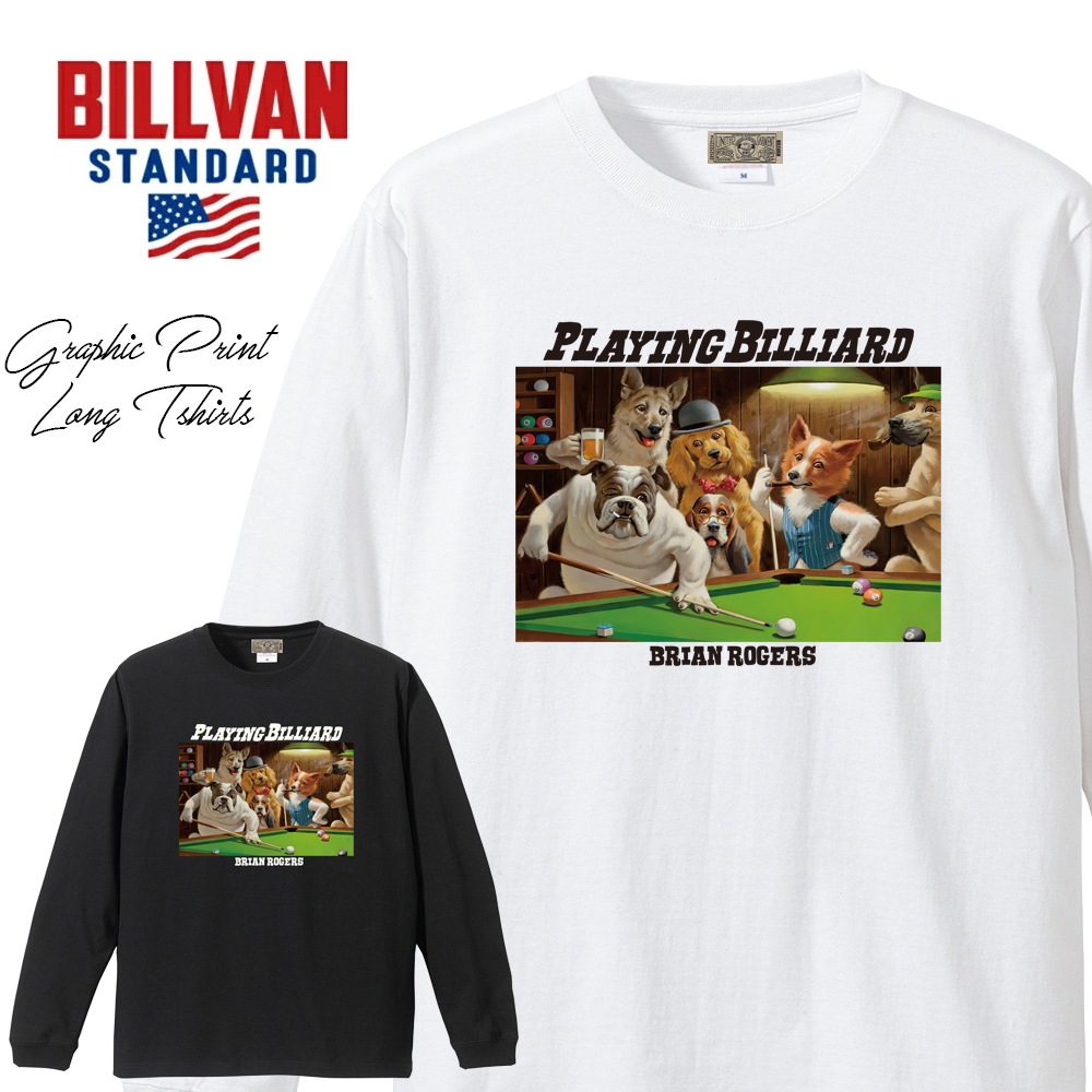 BILLVAN ����������� PLAYING BILLIARD DOG ����T����� �ӥ�Х� ����T ���ᥫ��