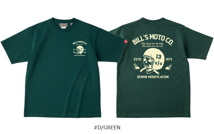 BILLVAN Ķ�إӡ����������� BILL��S MOTO ������إ��å� ���åȥ� ȾµT����� ���ᥫ��