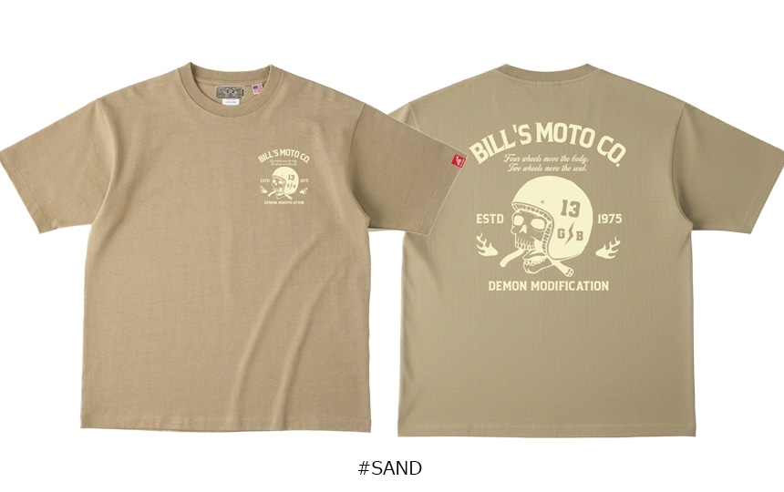 BILLVAN Ķ�إӡ����������� BILL��S MOTO ������إ��å� ���åȥ� ȾµT����� ���ᥫ��