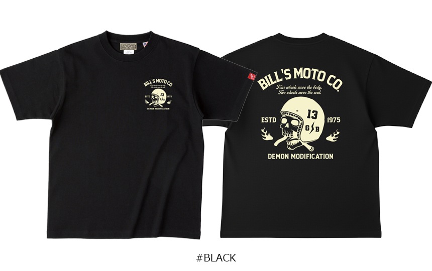 BILLVAN Ķ�إӡ����������� BILL��S MOTO ������إ��å� ���åȥ� ȾµT����� ���ᥫ��