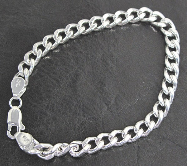 ブレスレット チェーン シルバー925 2面カット喜平チェーン 幅6.1mm 長