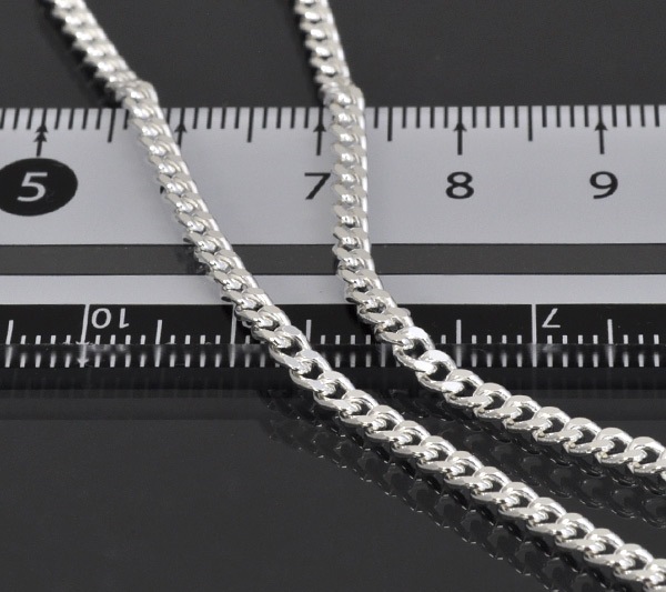 長喜平チェーン(2面カット）80cm シルバー925 silver KYASYA]シルバー