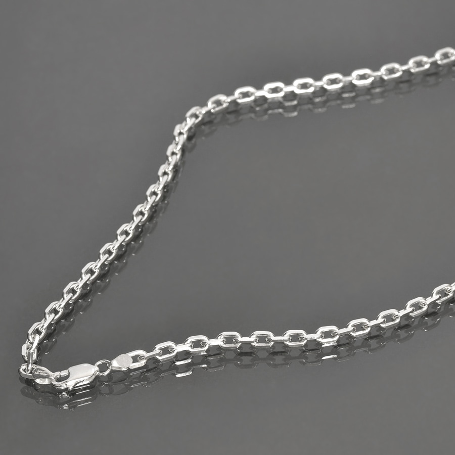 ネックレス チェーン シルバー925 4面カット小豆チェーン 幅5.0mm 長さ