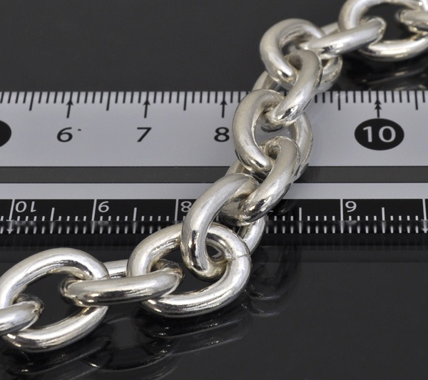 ブレスレット チェーン シルバー925 小豆チェーン 幅10.0mm 長さ21cm