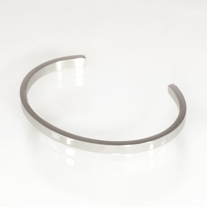 バングル サージカルステンレス プレーンで使いやすいフラットバングル