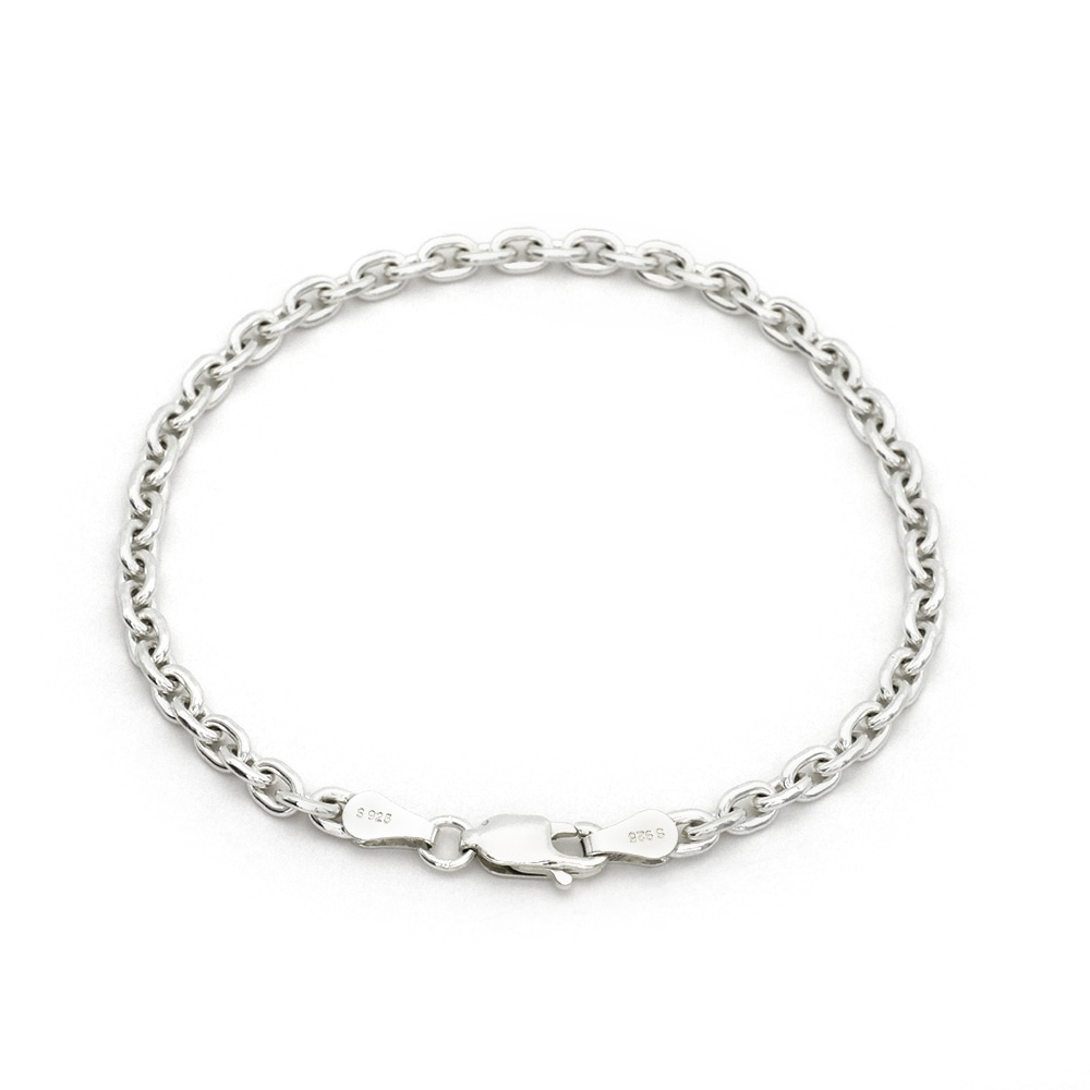 �֥쥹��å� �������� ����С�925 ��Ʀ�������� ��3.4mm Ĺ��17cm�ú� �� Silver ���������꡼ ��ǥ����� ���