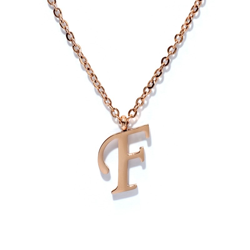 ペンダントトップ サージカルステンレス F イニシャルのペンダント